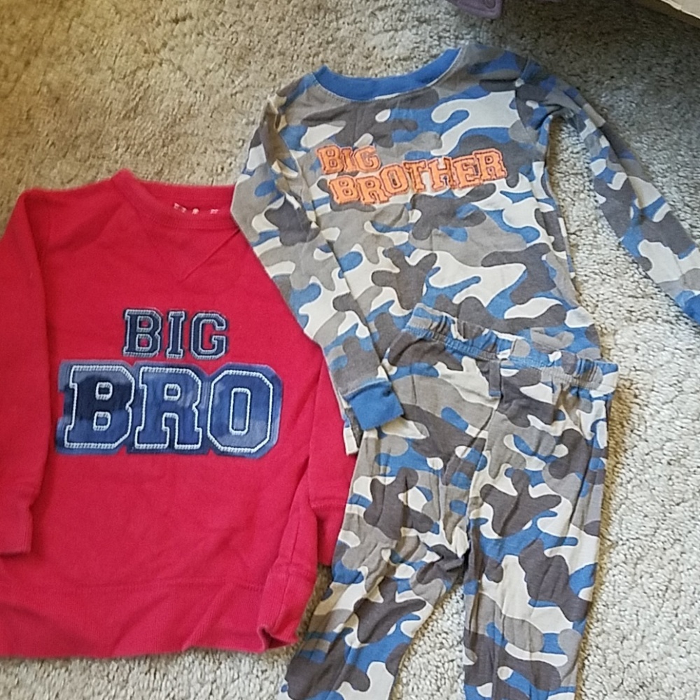 Big Brother sweatshirt and pajamas
